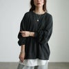 大きいサイズ レディース スラブオーバーサイズプルオーバー ブラック