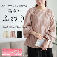 大きいサイズ レディース 消しプリーツキャンディスリーブブラウス