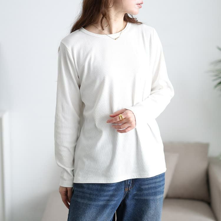 大きいサイズ レディース 畦編みドルマン＆ロンT2点セット