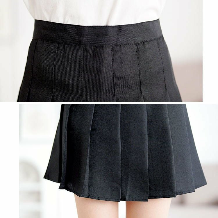 大きいサイズ レディース インナーパンツ付きプリーツミニスカート