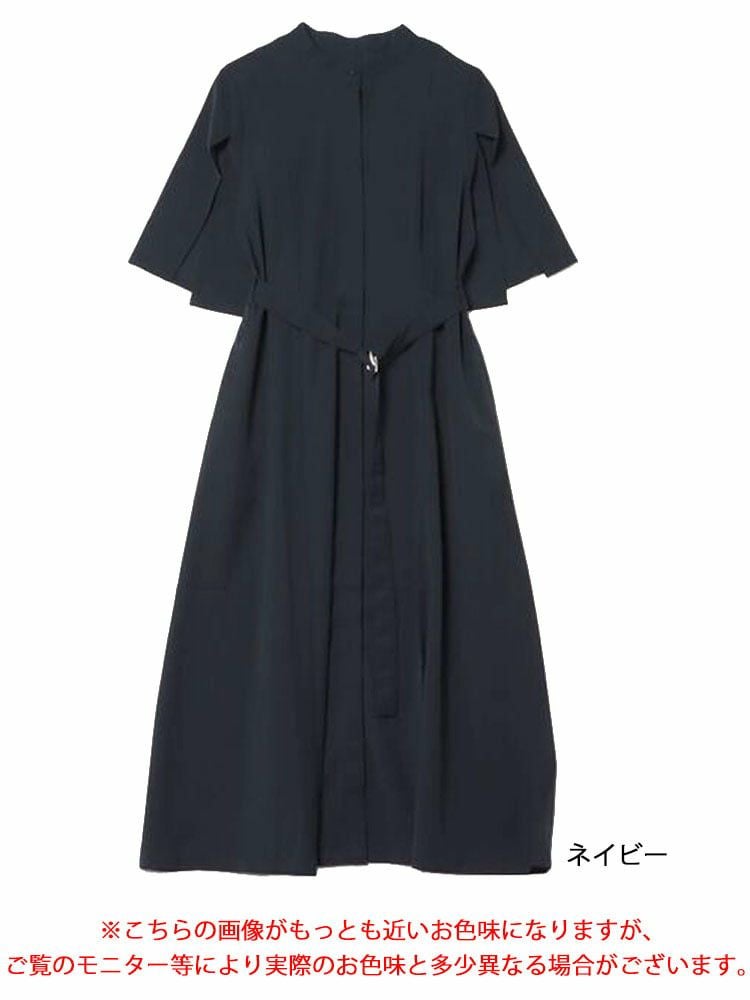 大きいサイズ レディース ケープスリーブベルトワンピース