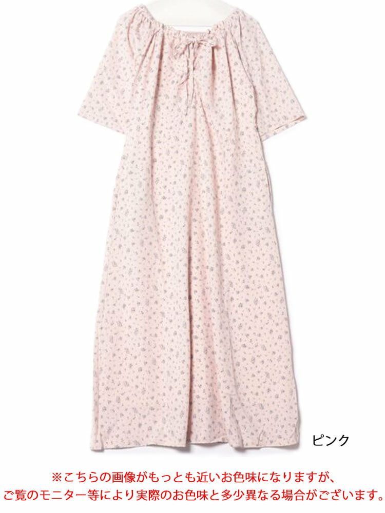 大きいサイズ レディース フラワーミストギャザーワンピース