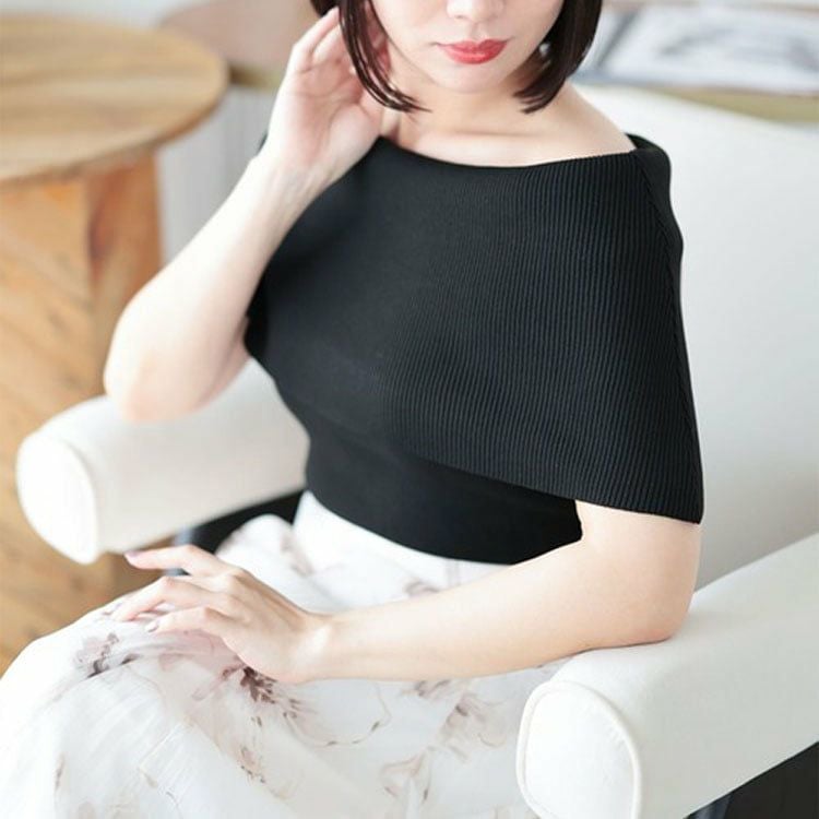 大きいサイズ レディース オフショルニットトップス