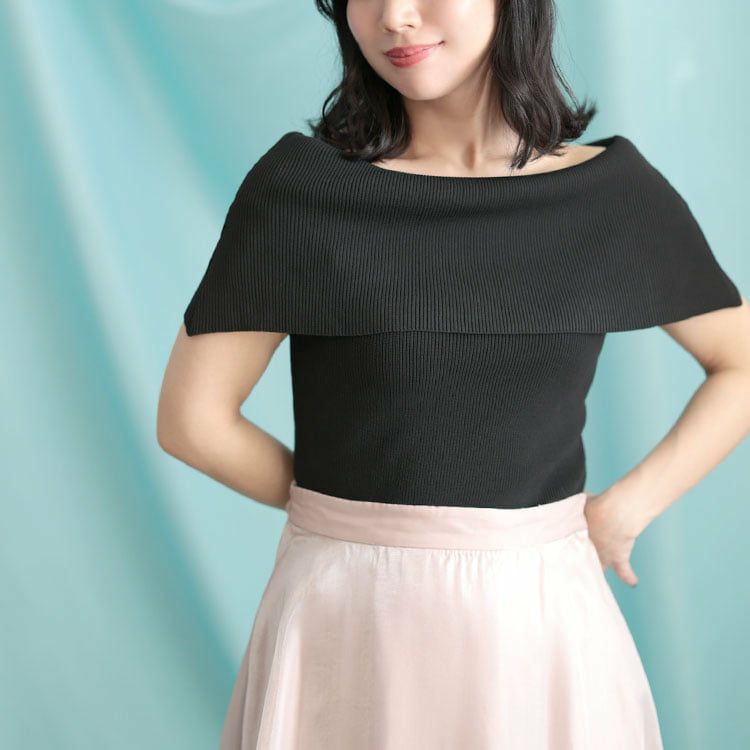 大きいサイズ レディース オフショルニットトップス