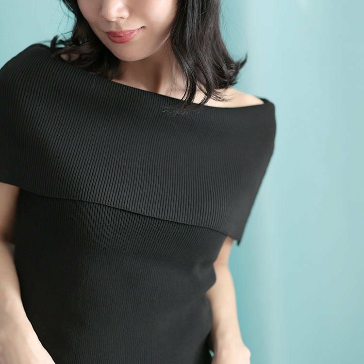 大きいサイズ レディース オフショルニットトップス