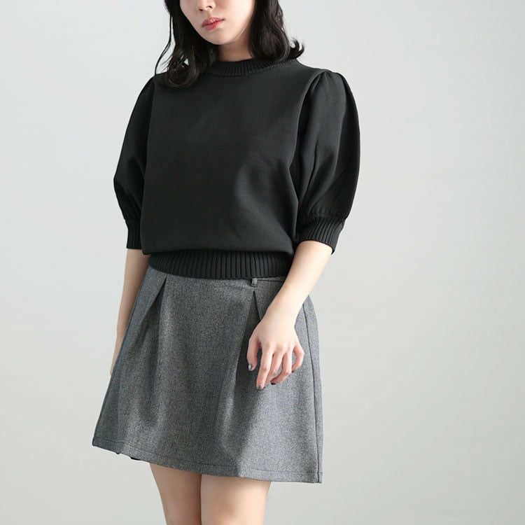 大きいサイズ レディース パフスリーブニットトップス