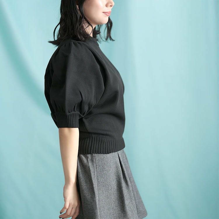 大きいサイズ レディース パフスリーブニットトップス