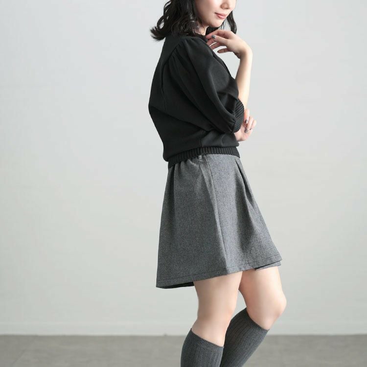 大きいサイズ レディース パフスリーブニットトップス