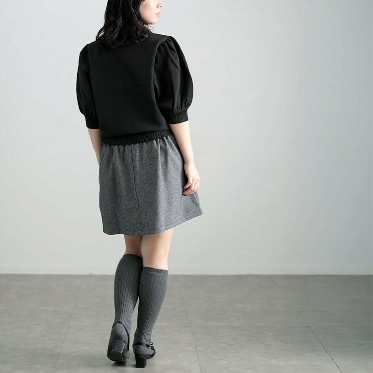 大きいサイズ レディース パフスリーブニットトップス