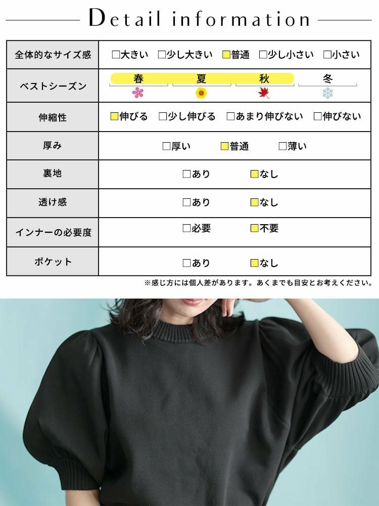 大きいサイズ レディース パフスリーブニットトップス