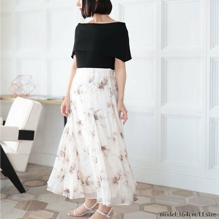 大きいサイズ レディース 花柄プリントスカート