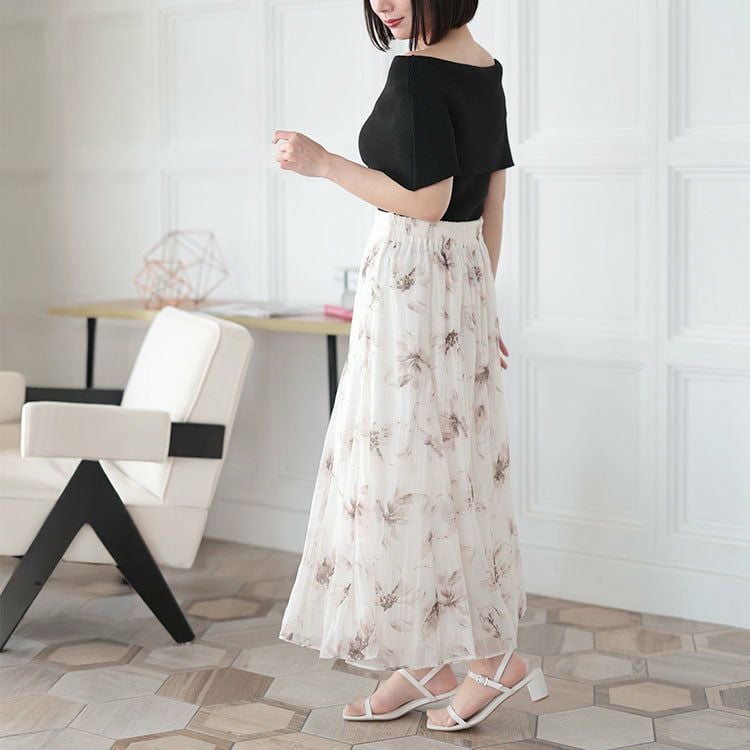 大きいサイズ レディース 花柄プリントスカート