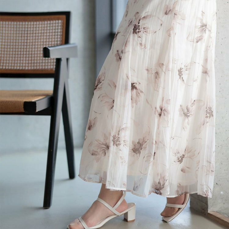 大きいサイズ レディース 花柄プリントスカート