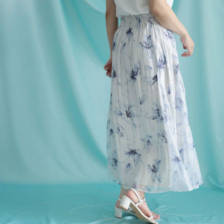 大きいサイズ レディース 花柄プリントスカート