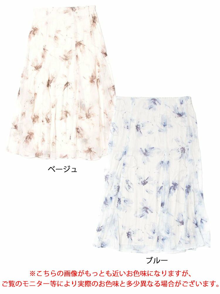 大きいサイズ レディース 花柄プリントスカート