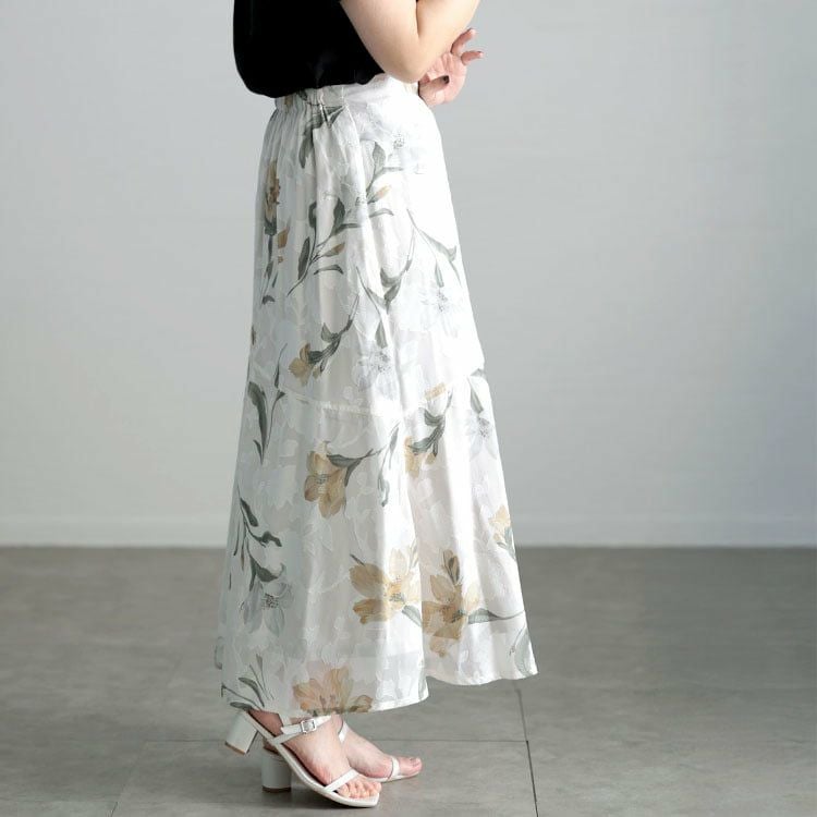 大きいサイズ レディース 花柄マーメイドスカート
