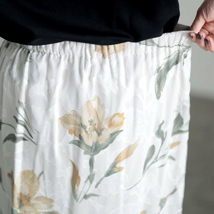 大きいサイズ レディース 花柄マーメイドスカート