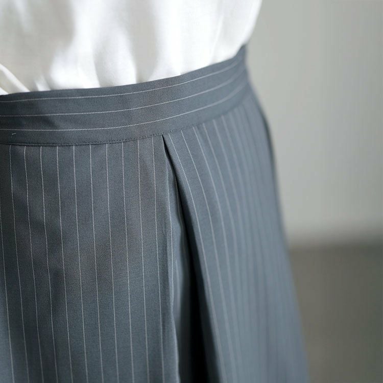 大きいサイズ レディース ピンストライプキャミソール＆インナーパンツスカートセットアップ