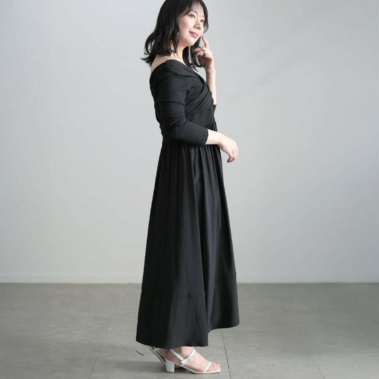 大きいサイズ レディース 2WAYカシュクールフレアワンピース