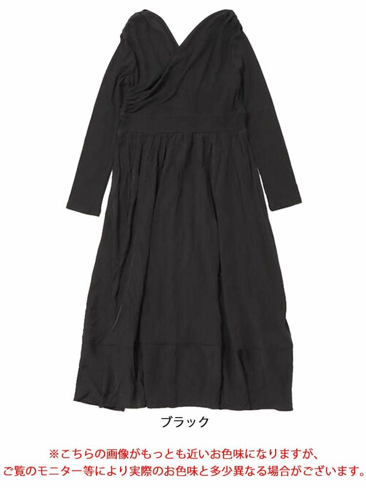 大きいサイズ レディース 2WAYカシュクールフレアワンピース