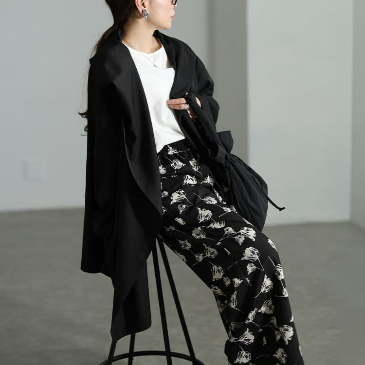 大きいサイズ レディース ルーズネックオーバーサイズ変形ジャケット