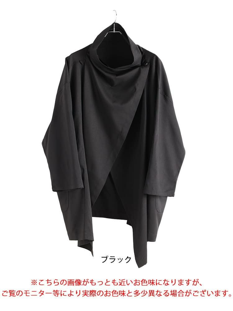 大きいサイズ レディース ルーズネックオーバーサイズ変形ジャケット