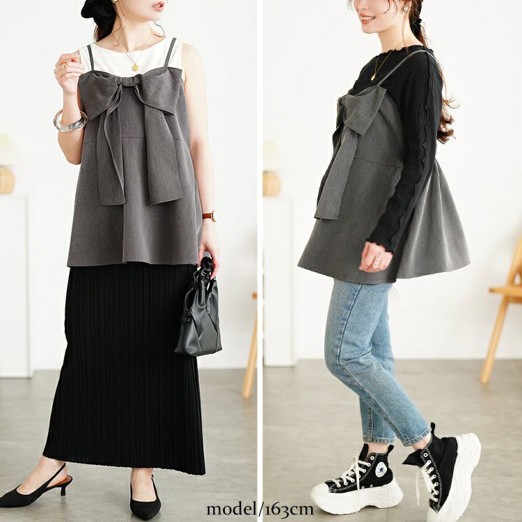 大きいサイズ レディース ビッグリボンペプラムビスチェ