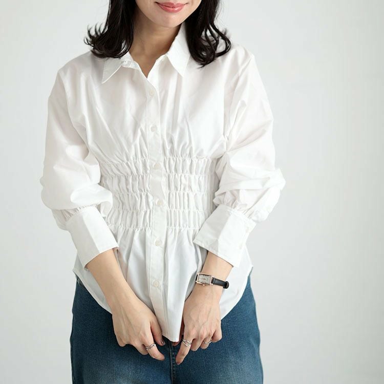 大きいサイズ レディース ブロードシャーリングシャツ