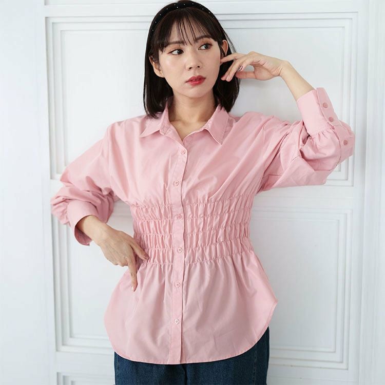 大きいサイズ レディース ブロードシャーリングシャツ