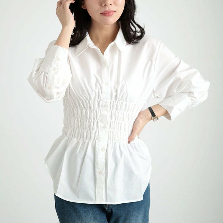 大きいサイズ レディース ブロードシャーリングシャツ