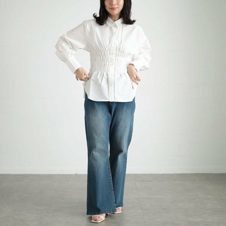 大きいサイズ レディース ブロードシャーリングシャツ