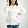 大きいサイズ レディース ブロードシャーリングシャツ オフホワイト