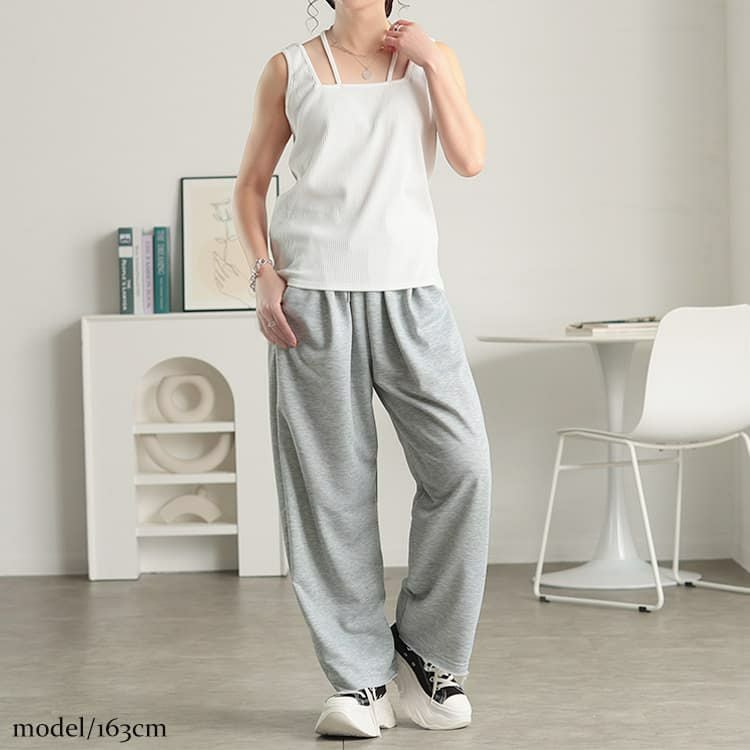 大きいサイズ レディース 前後2wayホルターネックリブタンクトップ