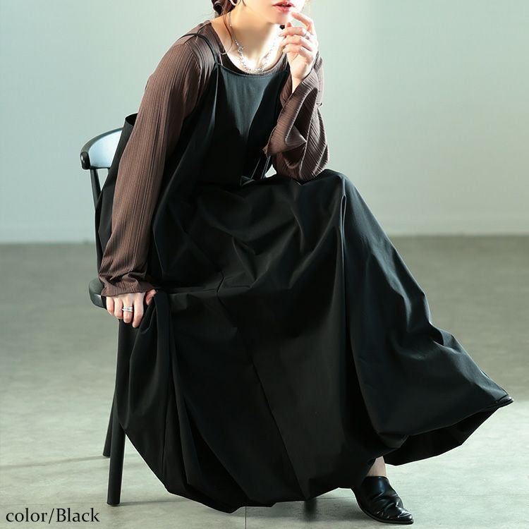 大きいサイズ レディース バルーンキャミソールワンピース