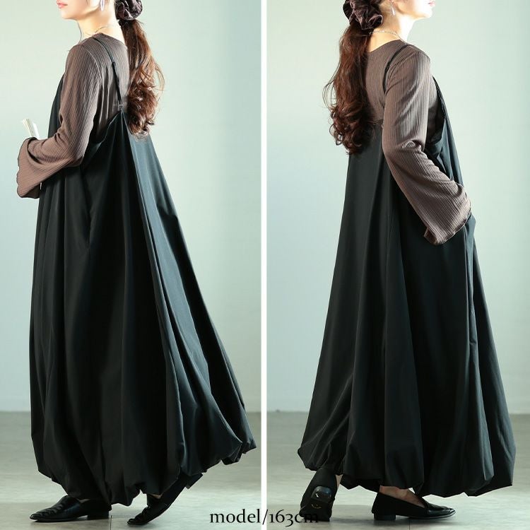 大きいサイズ レディース バルーンキャミソールワンピース