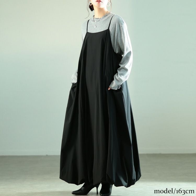 大きいサイズ レディース バルーンキャミソールワンピース