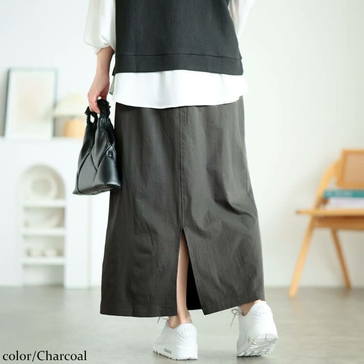 大きいサイズ レディース 接触冷感ストレッチナロースカート