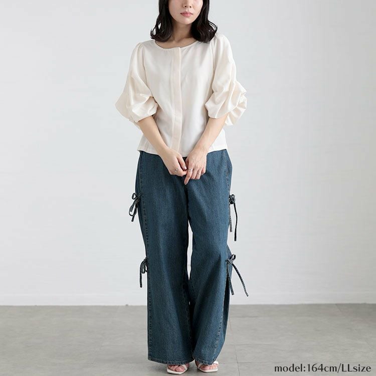 大きいサイズ レディース シアーシフォンブラウス