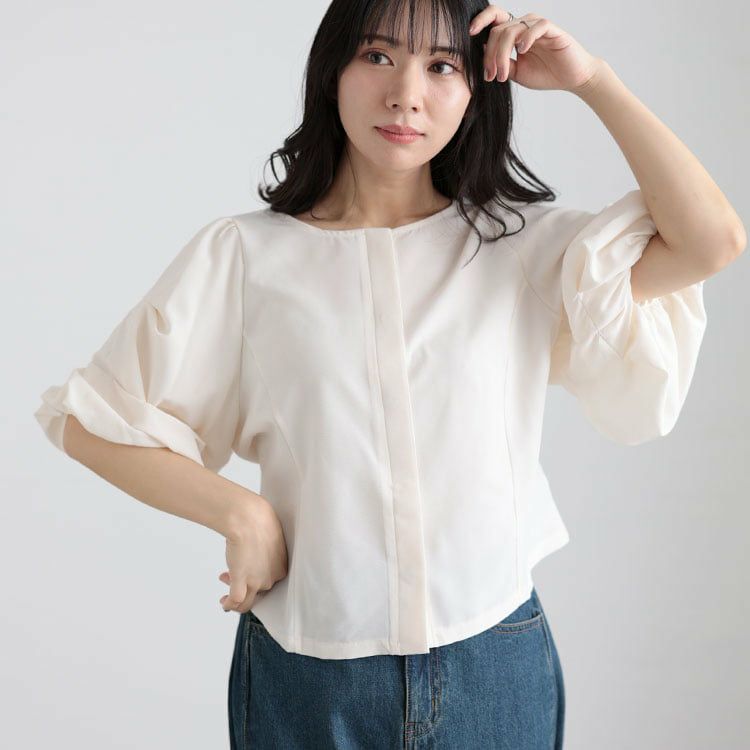 大きいサイズ レディース シアーシフォンブラウス