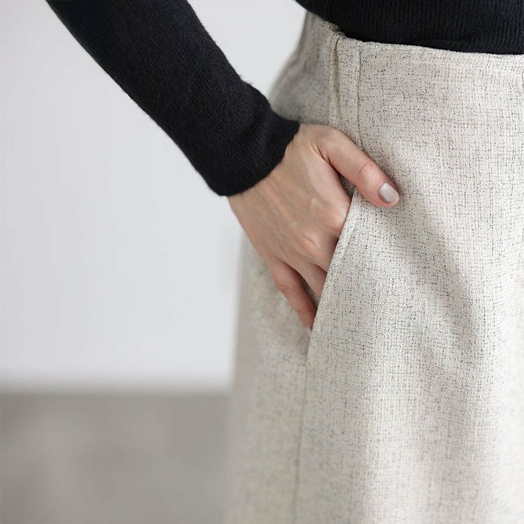 大きいサイズ レディース サマーツイードインナーパンツスカート