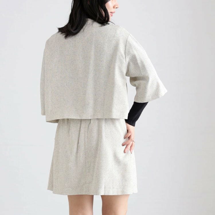 大きいサイズ レディース サマーツイードインナーパンツスカート