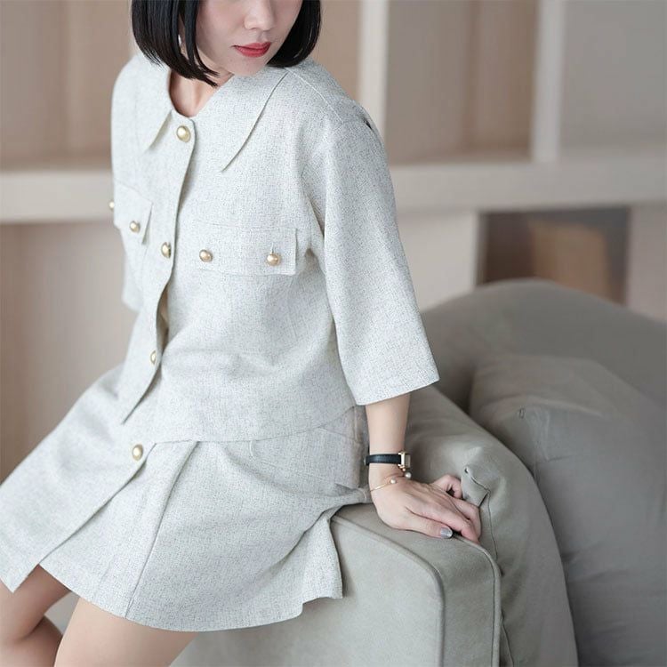 大きいサイズ レディース サマーツイードジャケット