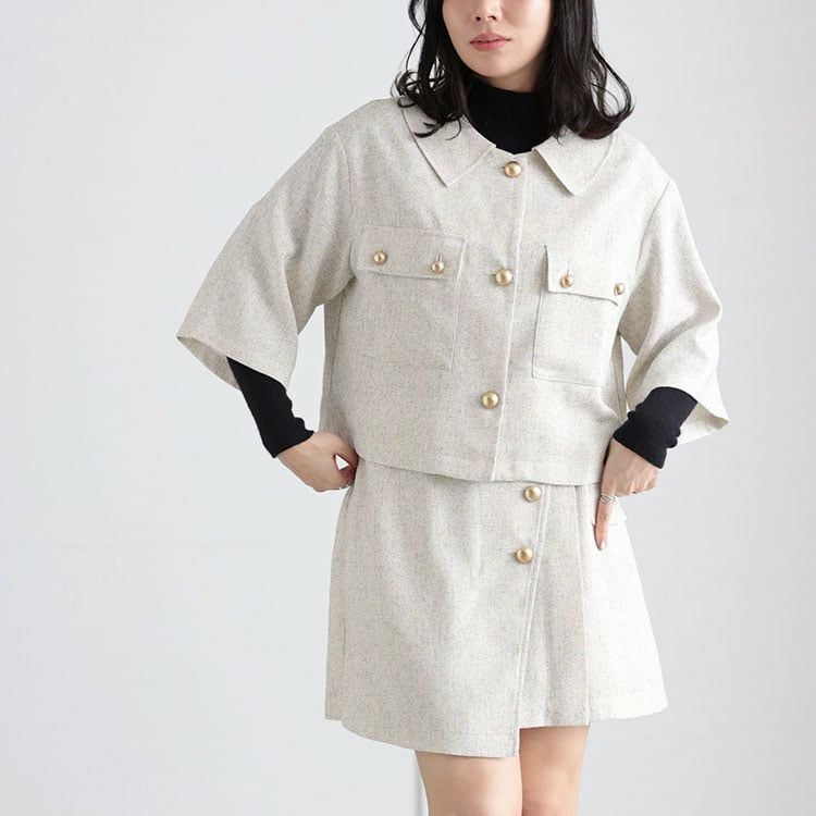 大きいサイズ レディース サマーツイードジャケット