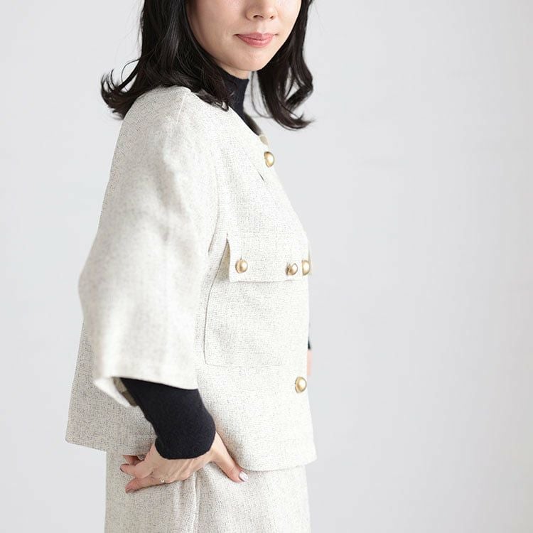 大きいサイズ レディース サマーツイードジャケット