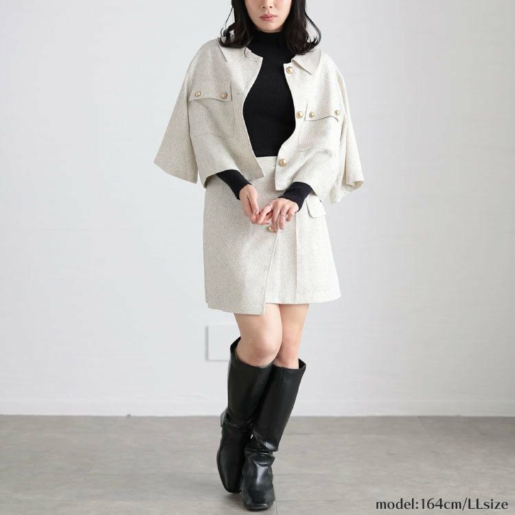 大きいサイズ レディース サマーツイードジャケット