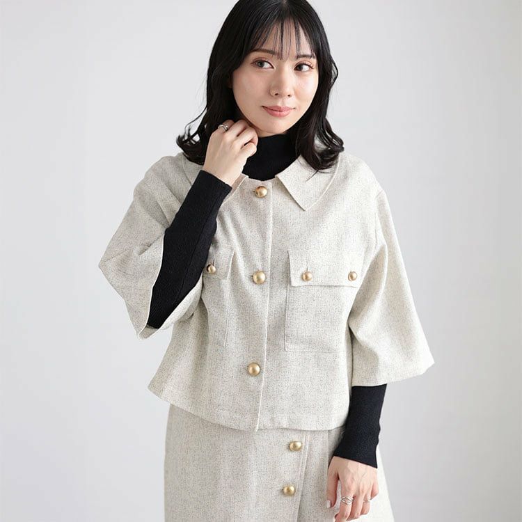 大きいサイズ レディース サマーツイードジャケット