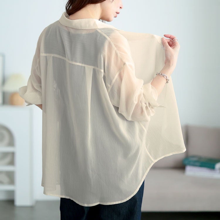 大きいサイズ レディース ワッシャーシアールーズシャツ