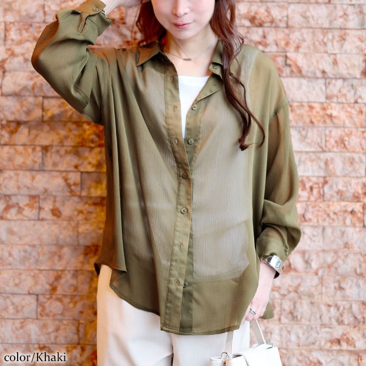 大きいサイズ レディース ワッシャーシアールーズシャツ