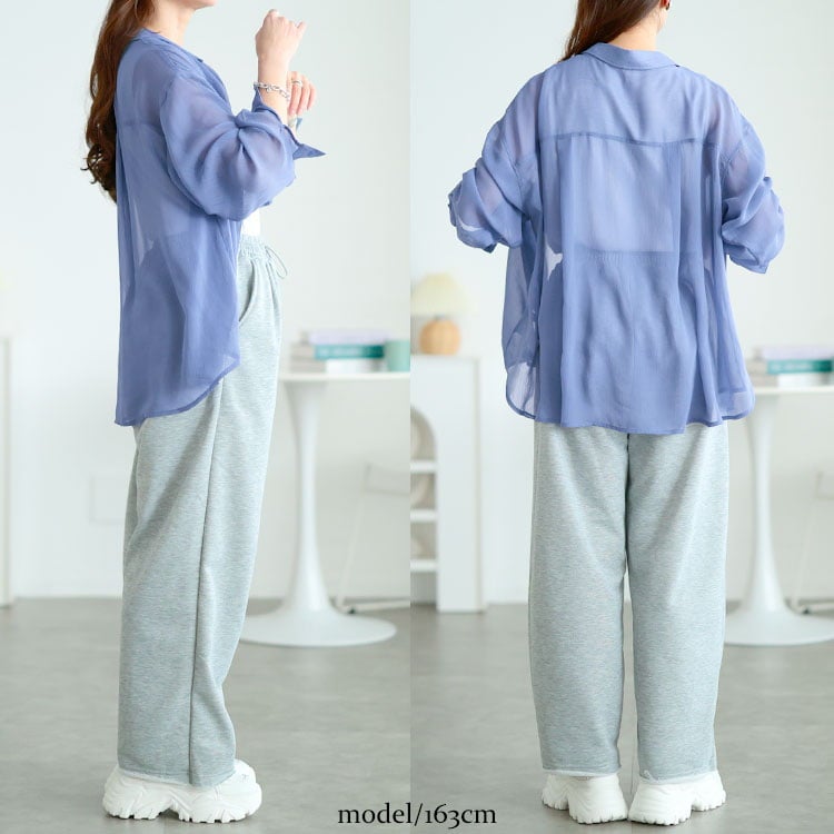 大きいサイズ レディース ワッシャーシアールーズシャツ