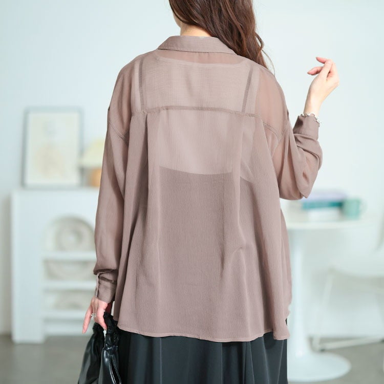 大きいサイズ レディース ワッシャーシアールーズシャツ